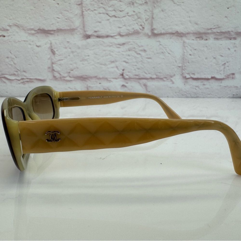 Chanel 5094 C837 Brown Beige 53mm Gradient CC'S Sunglasses ITALIAN QUILTING - Picture 7 of 13